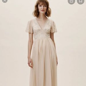 BHLDN Fresna Bridesmaid Dress in Oyster. Size 4
